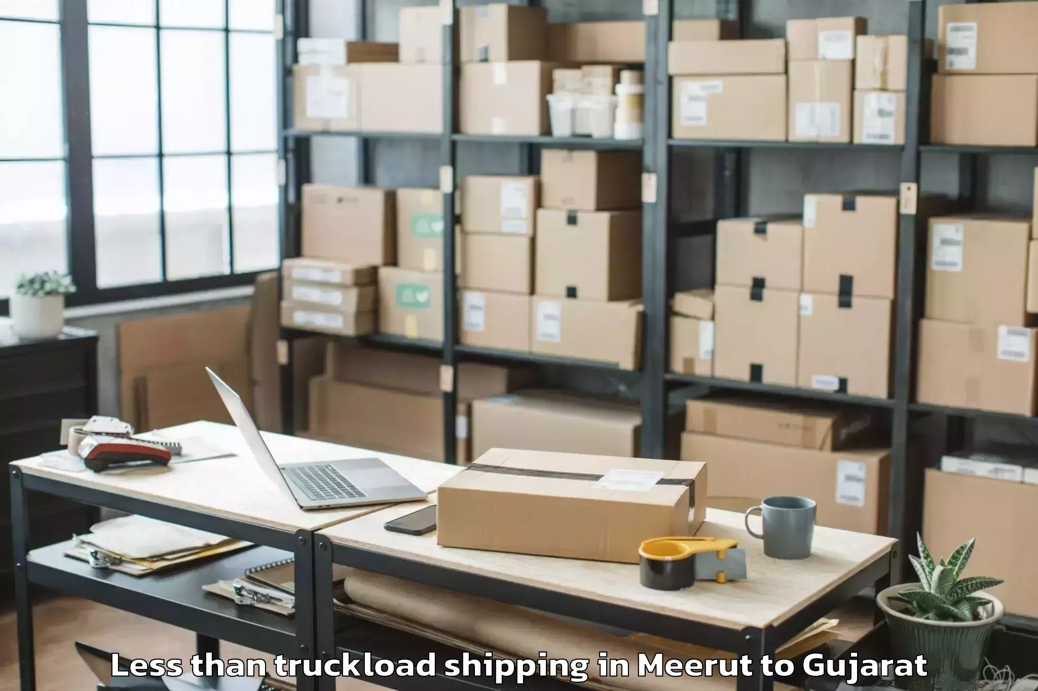 Trusted Meerut to Rajpipla Less Than Truckload Shipping